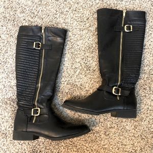 Steve Madden tall black boots in good condition